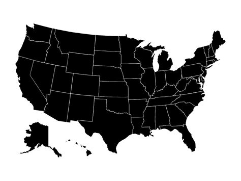 USA Map Svg United States Map Silhouette Svg US Map - Etsy