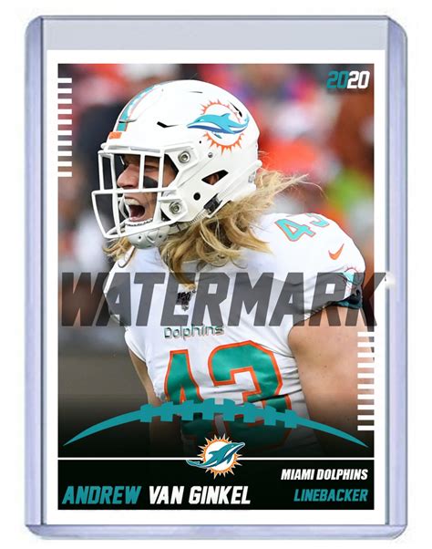 Andrew Van Ginkel 2020 Miami Dolphins custom handmade football card