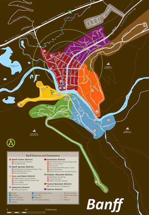 Banff Tourist Attractions Map - Ontheworldmap.com