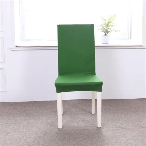 Dark Green Solid Color 1pcs Stretch Home Decor Dining Chair Cover Spandex Decoration Covering ...