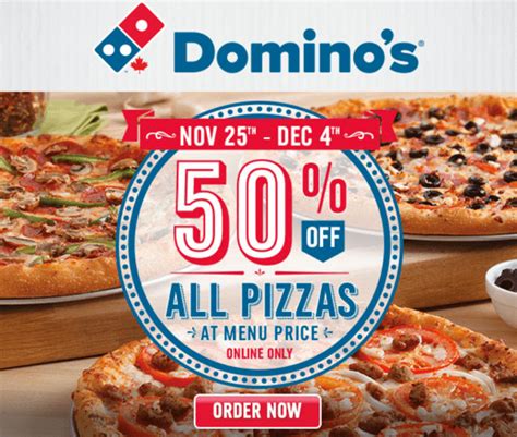 Domino's Pizza Canada Promo Code Offers: Save 50% Off All Pizzas, Today - Hot Canada Deals Hot ...