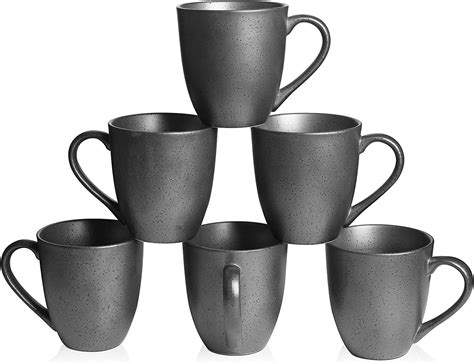 VICRAYS Coffee Mug Set, 12 Ounce, Set of 6, Ceramic Mug for Men, Women ...