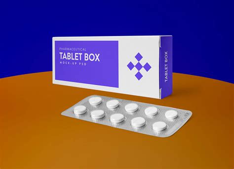 Pharmaceutical Tablets / Pills Blister Packaging & Box Mockup | Free PSD Templates