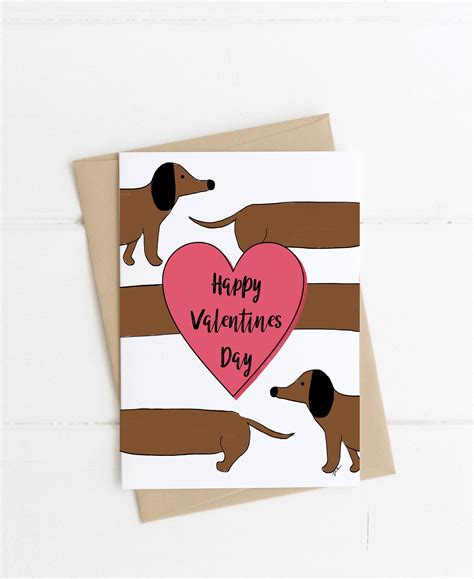 Dachshund Valentine Greeting Card Happy Valentines Day Love | Etsy ...