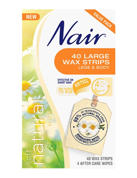 Nair Natural 40 Large Wax Strips | Nair™ Australia