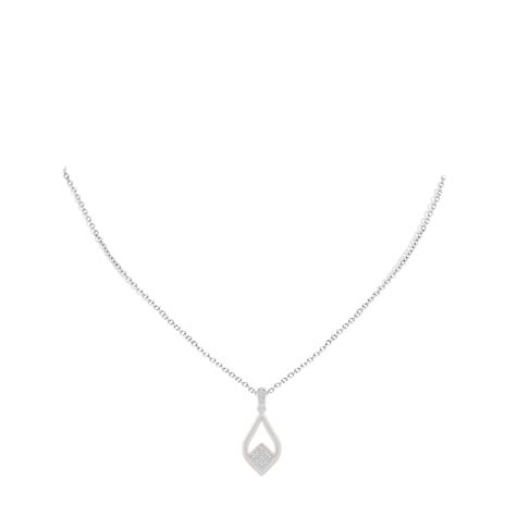 Pave-Set Diamond Pointed Teardrop Pendant | Angara
