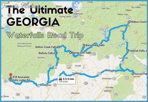 North Georgia Hiking Trails Map - TravelsFinders.Com