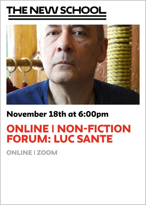 ONLINE | Non-fiction Forum: Luc Sante