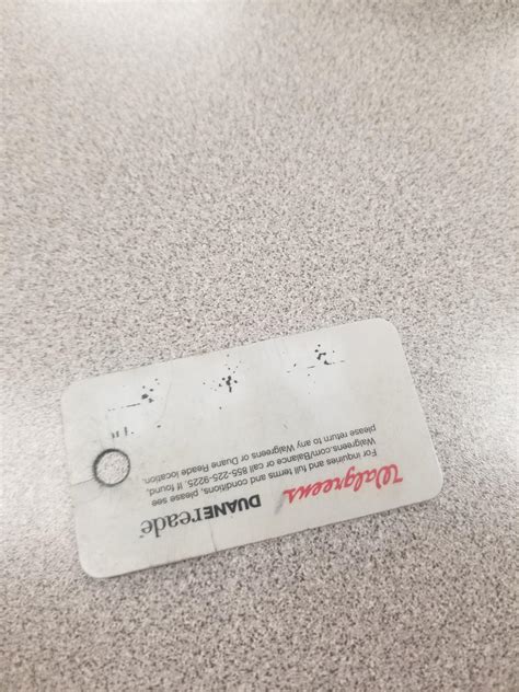 The back of my Walgreens rewards card after finally breaking off my ...