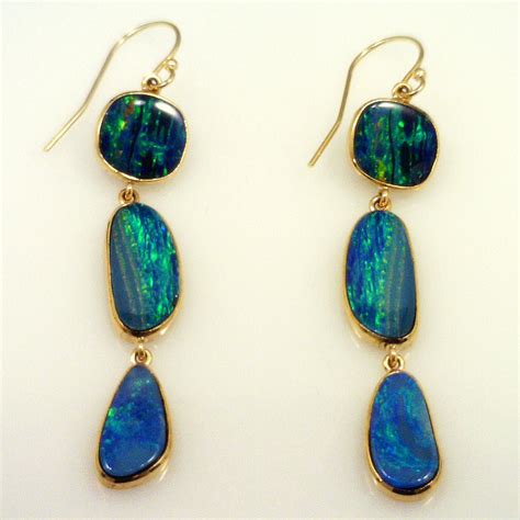 Natural Australian Opal Earrings - Mainestone Jewelry - Farmington, Maine