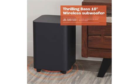 JBL Bar 500 Powered 5.1-channel sound bar/subwoofer system with Bluetooth®, Wi-Fi, Apple AirPlay ...