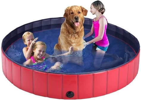 Gold Toy 63" Red Foldable Hard Plastic Kiddie Baby Large Dog Pet Bath Swimming Pool Collapsible ...