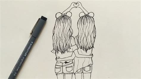 Besties Two Cute Bff Drawings - estrelaspessoais