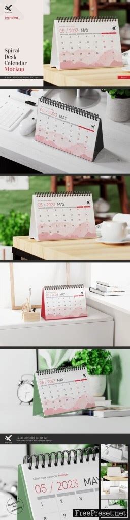 Spiral Desk Calendar Mockup