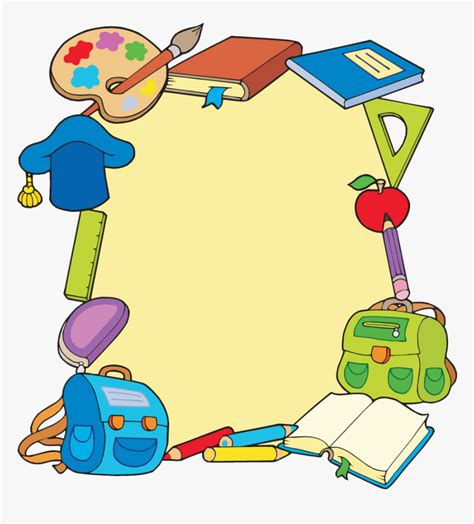 Back To School Supplies Clipart - Clip Art Frame, HD Png Download , Transparent Png Image - PNGitem