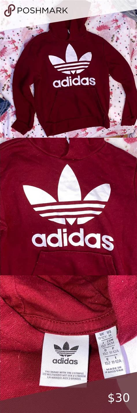 Maroon Adidas hoodie (kids M) Maroon, Kids M, used a couple times, excellent condition ...