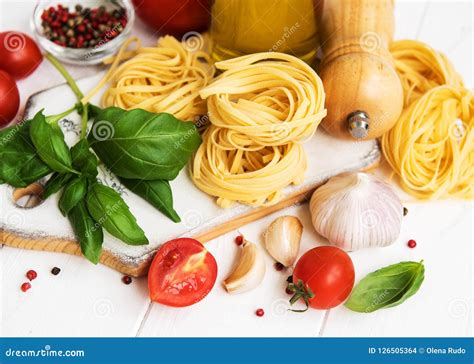 Italian food ingredients stock photo. Image of cuisine - 126505364