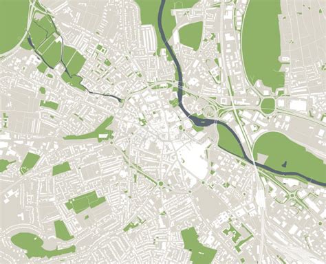 Map Of The City Of Derby, East Midlands, England, UK Stock Illustration ...