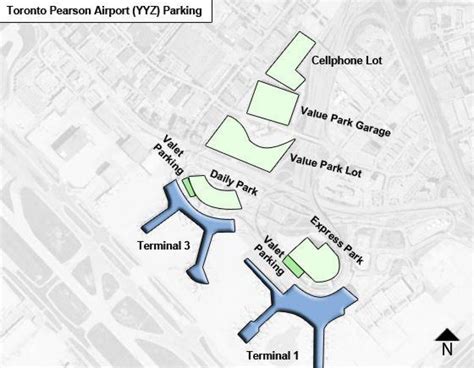 Toronto airport Pearson parking map - Map of Toronto airport Pearson ...