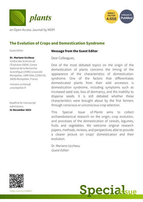 (PDF) The Evolution of Crops and Domestication Syndrome