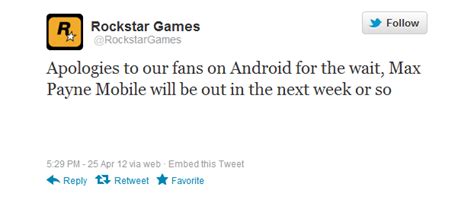 Rockstar Games: Max Payne for Android Delayed, Should Be Out “Next Week ...