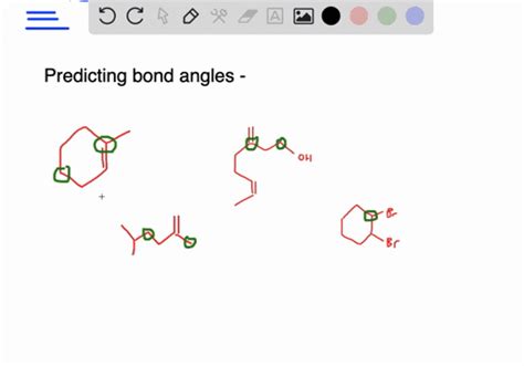 SOLVED:Predict all bond angles about each highlighted carbon atom.