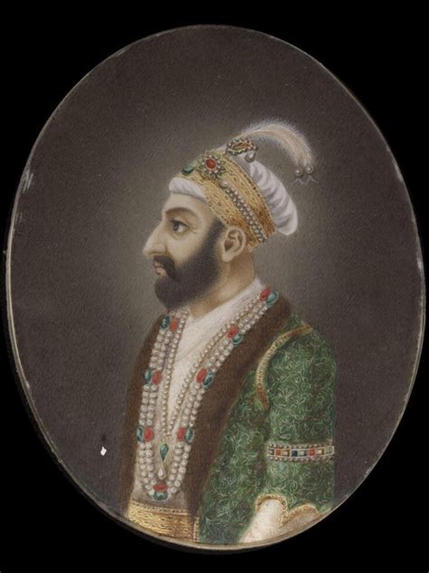 One of twelve miniatures depicting Mughal rulers of India; head and ...