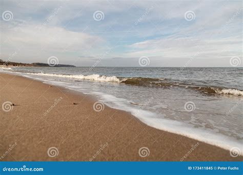 Beach at Warnemuende Rostock Stock Image - Image of clouds, color: 173411845