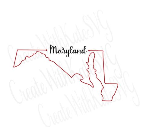 Maryland State Outline SVG MD Outline - Etsy UK