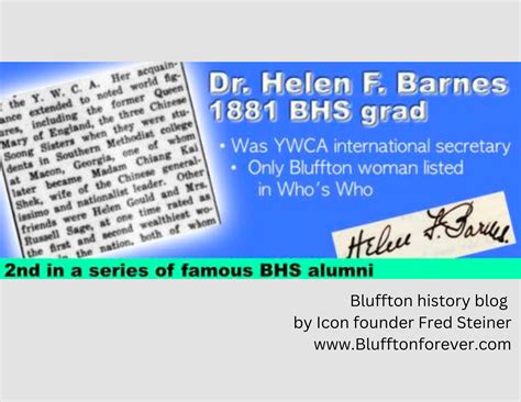 Dr. Helen Barnes: BHS alumnus and International Secretary of the YWCA | Bluffton Icon