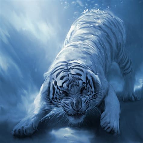 Water Tiger, animal, blue, tiger, water, HD phone wallpaper | Peakpx