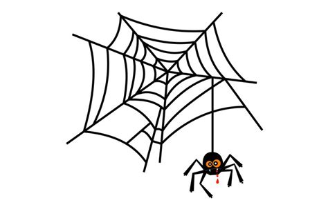 Halloween cute spider on web vector