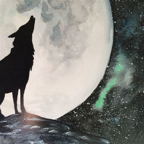 Howling Wolf Watercolour Painting. Art Print Signed Limited - Etsy