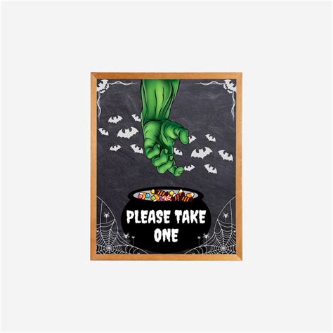 Please Take One Halloween Candy Sign, INSTANT DOWNLOAD Chalkboard ...