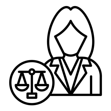 Lawyer Female Line Icon 14730082 Vector Art at Vecteezy