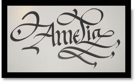 Calligraphy Art: French names, Amelia