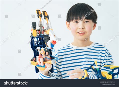 Asian Little Boy Using Robot Hand Stock Photo 2270587633 | Shutterstock