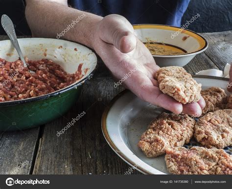 Cooking of cutlets Stock Photo by ©igorgolovniov 141735380