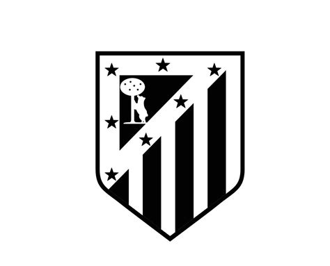 Atletico de Madrid Club Symbol Logo Black La Liga Spain Football ...