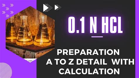 How to prepare 0.1 M HCl solution # Preparation of 0.5 M HCl Solution ...