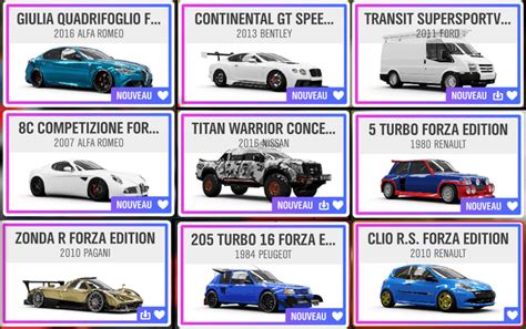 [FH4] Forza Horizon 4 - Car list - Edition Horizon : r/forza