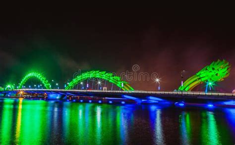 DA NANG, VIETNAM - MARCH 19, 2017: Dragon Bridge at Night in Da Nang, Vietnam.Beautiful Photo of ...