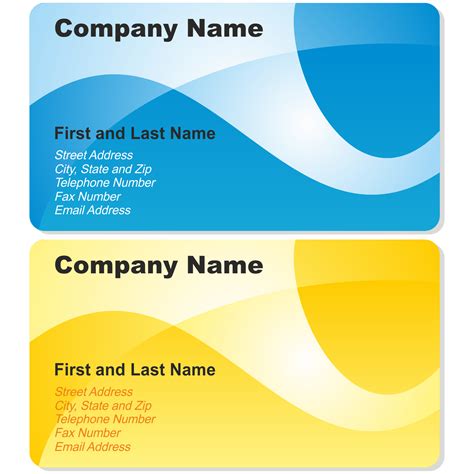 Vector for free use: Blue and yellow business cards