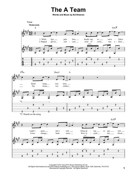 The A Team Sheet Music Ed Sheeran Guitar Chords/Lyrics, 56% OFF