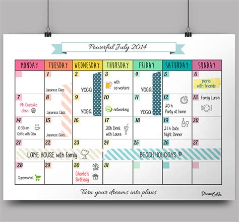 Calendar Monthly Planner - Free Printable on Behance