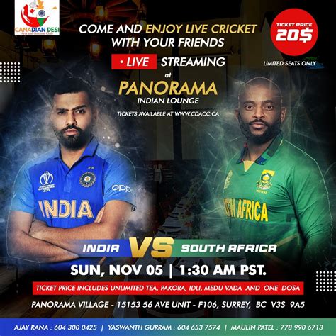 Live Streaming of India Vs South Africa World Cup 2023 | www.cdacc.ca