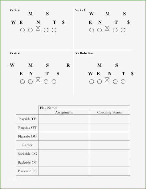 Printable Blank Football Play Diagram Sheets