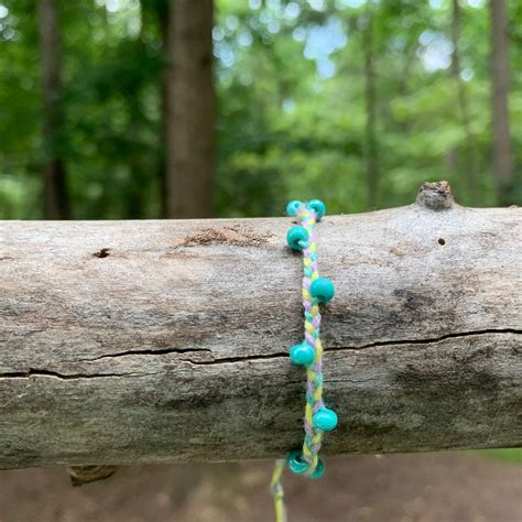 Braided String Bracelet With Beads // Friendship Bracelet // | Etsy