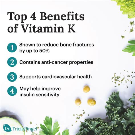 Top 4 Benefits of Vitamin K | Vitamin k, Health, Health facts