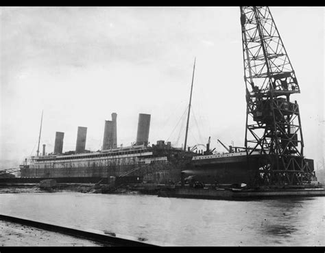 The liner Titanic in dry dock at the Harland and Wolff shipyard, Belfast, February 1912 ...